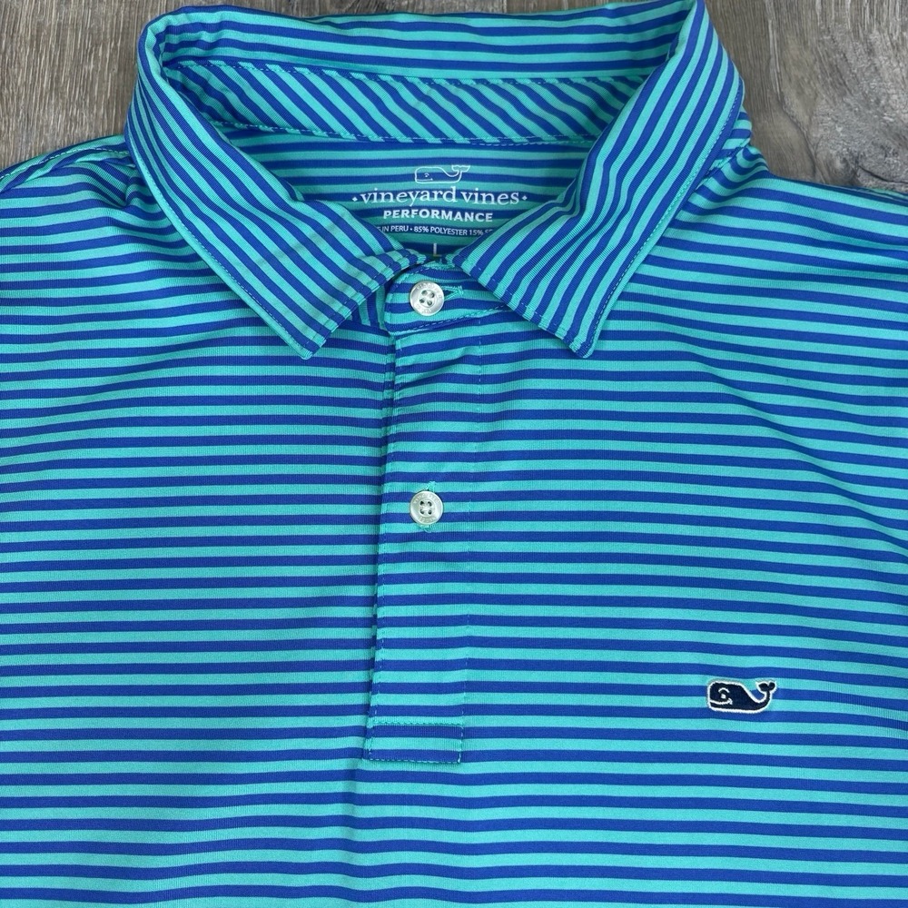 Vineyard Vines Performance Polo Golf Shirt Striped Short Sleeve Men Large Bundle - Picture 11 of 13